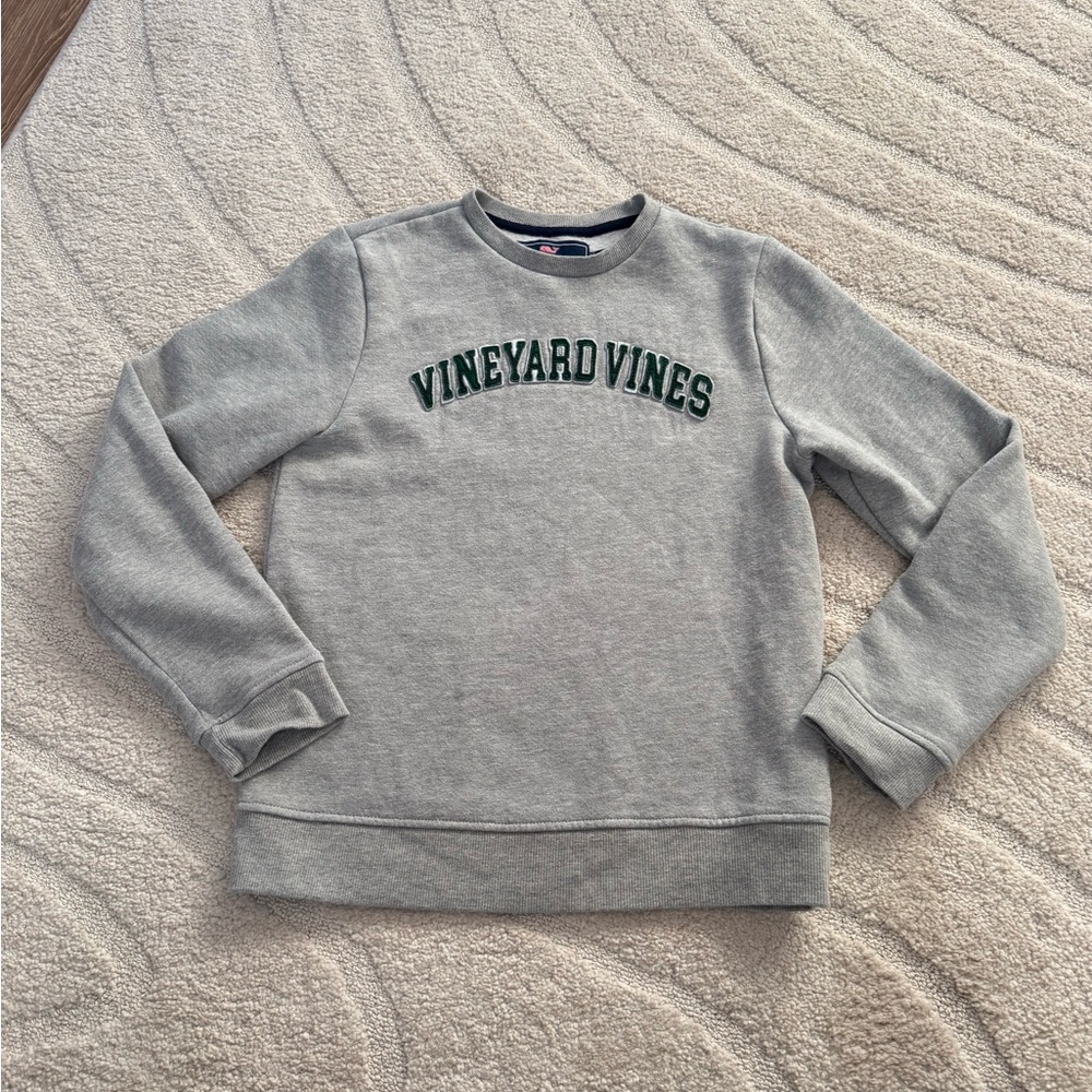 Vineyard Vines Gray Sweater Pullover Sweatshirt Embroidered Youth Kids Med 12-14